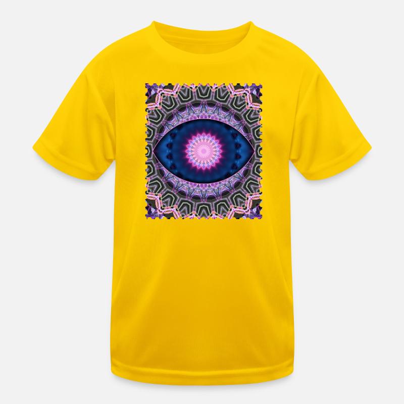 Neon Blau Pink Mandala Kinder Funktions-T-Shirt