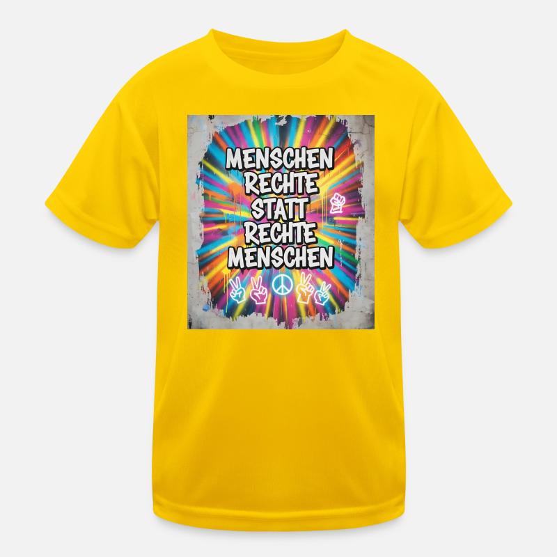 Buntes Graffiti Menschenrechte Statement Kinder Funktions-T-Shirt