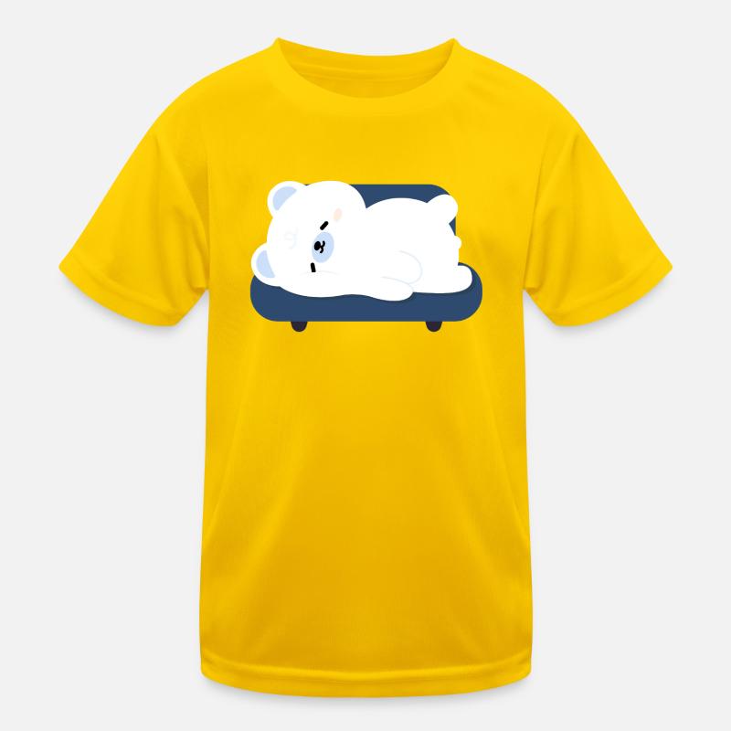 Müder Eisbär auf Sofa Kinder Funktions-T-Shirt