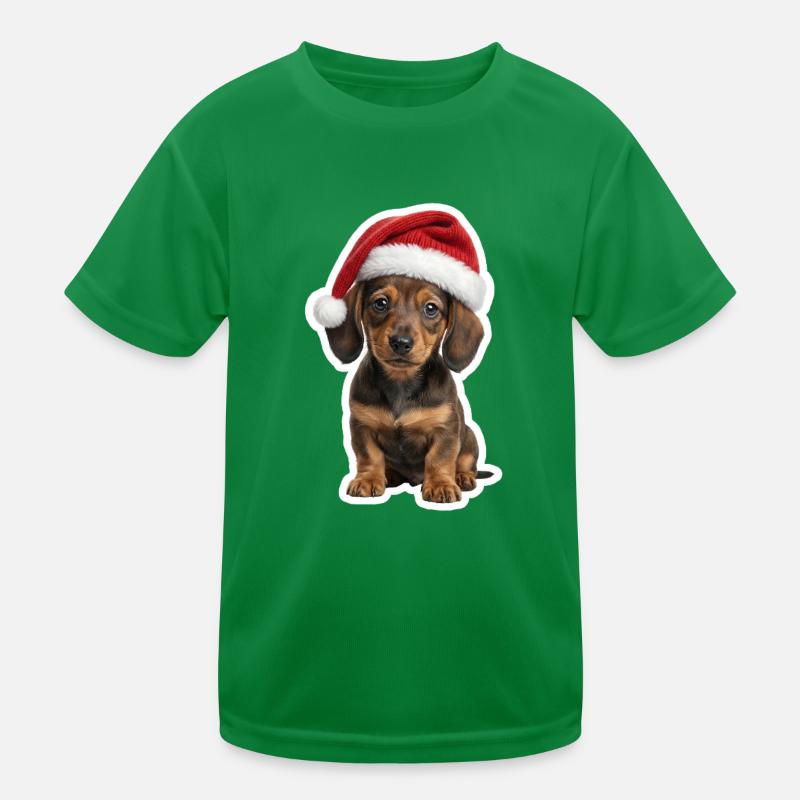 Chiot teckel fan de Chien de Noël T-shirt sport Enfant