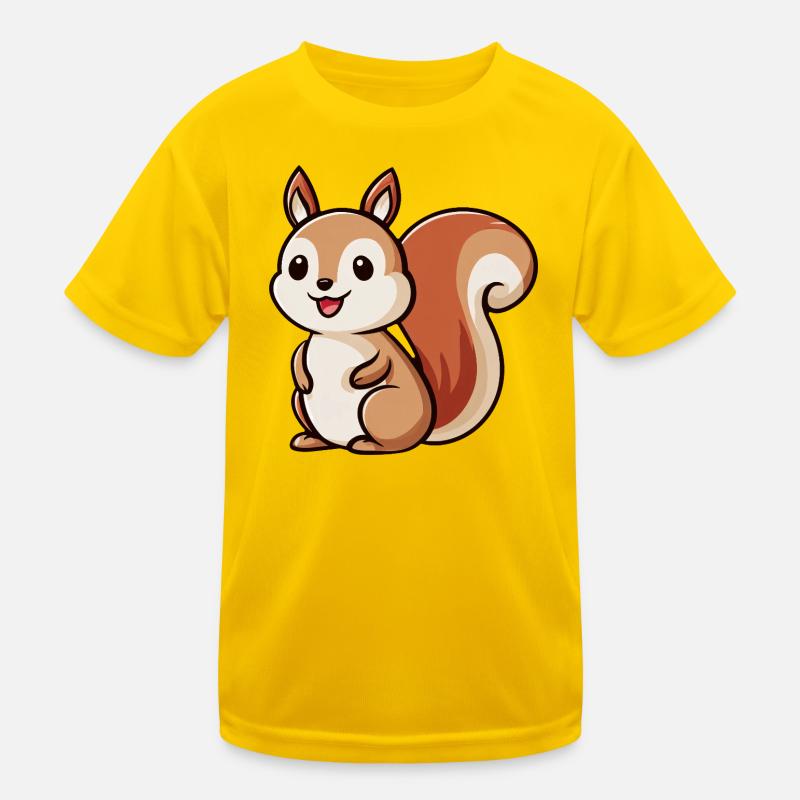 Whimsical Squirrel Charm Kids Functional T-Shirt