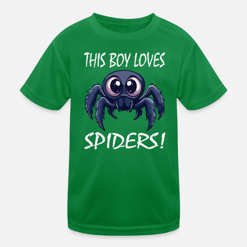 This Boy Loves Spiders Kids Functional T-Shirt