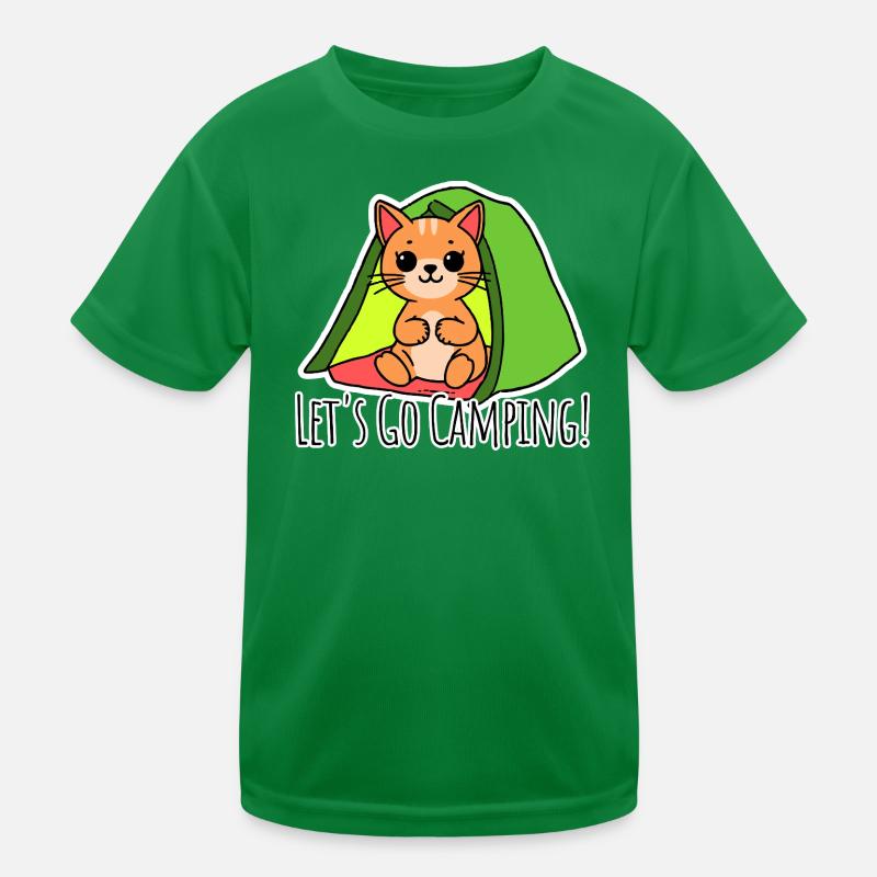 Allons camper ! Le chat mignon part camper ! T-shirt sport Enfant