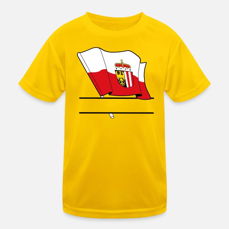 Upper Austria Flag – Text Space Kids Functional T-Shirt