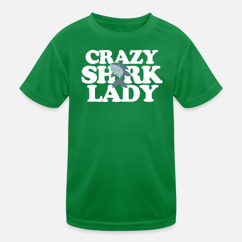 Crazy Shark Lady Kids Functional T-Shirt