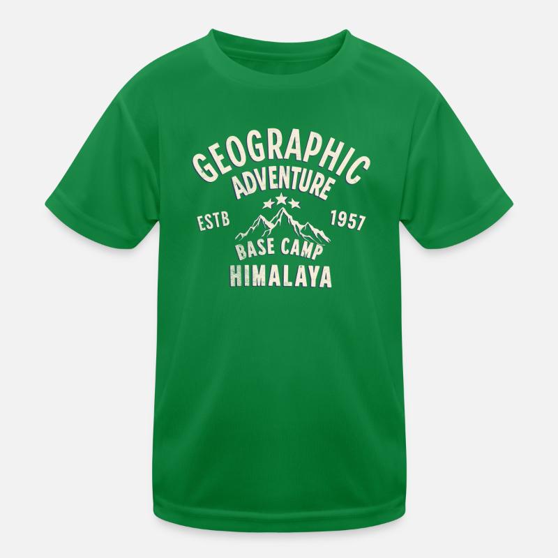 Himalayan Adventure Geography Patch Kids Functional T-Shirt