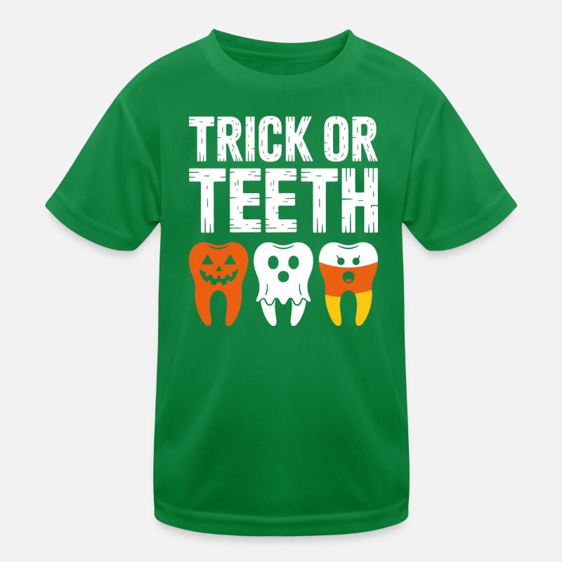 Trick or Teeth Halloween Tee Kids Functional T-Shirt