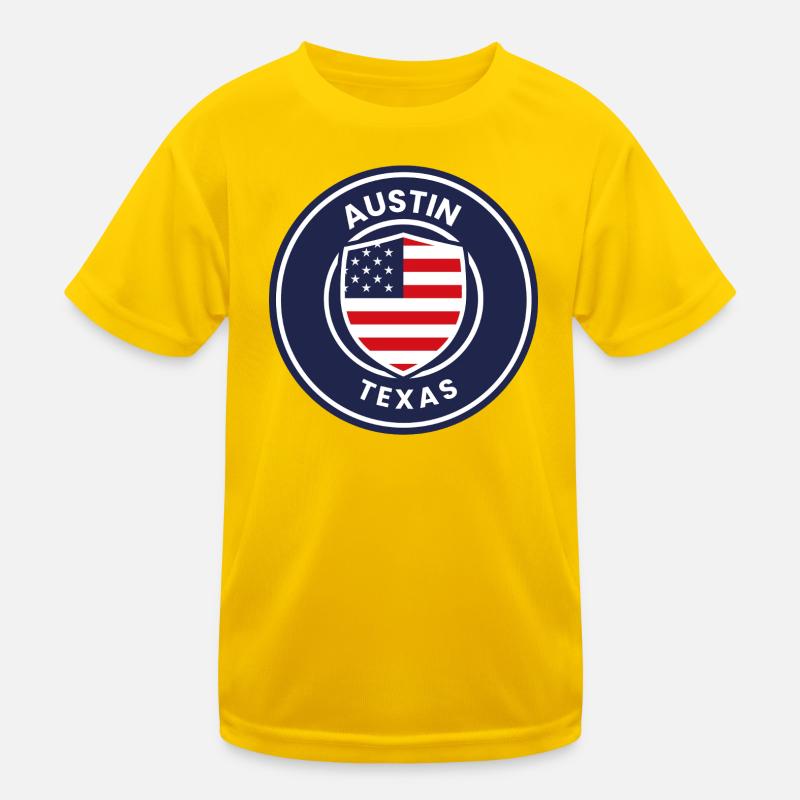 Austin Texas Shield - Kids Functional T-Shirt - egg yellow