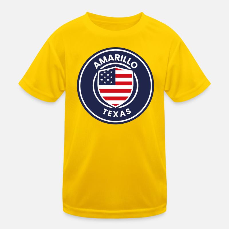 Texas-Abzeichen Amarillo-Emblem Kinder Funktions-T-Shirt