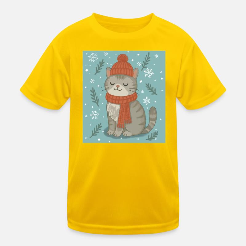Chat d’hiver douillet T-shirt sport Enfant