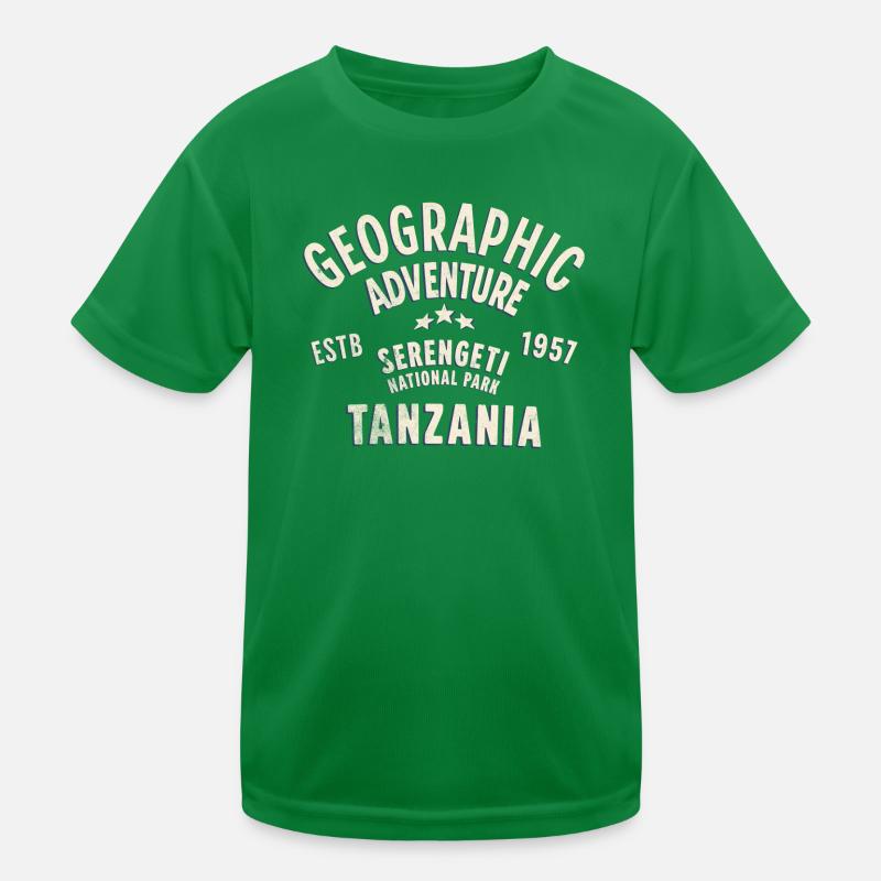 Vintage Tanzania Geographical Adventure Kids Functional T-Shirt