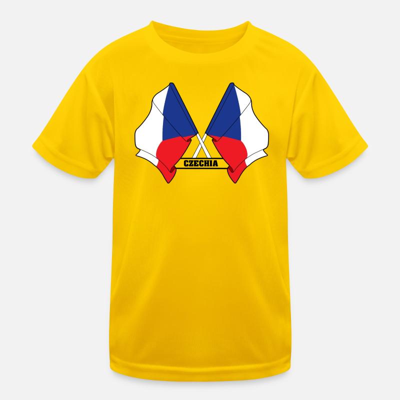 CZECH REPUBLIC – Crossed Flags Kids Functional T-Shirt