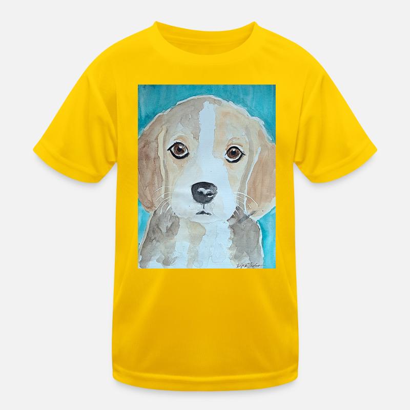 Beagle Welpe,  Aquarell  Kinder Funktions-T-Shirt