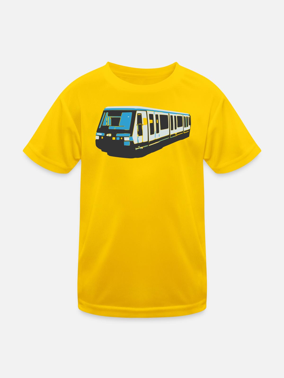 Pariser Metro MP89 - Kinder Funktions-T-Shirt - Eigelb - Vorne