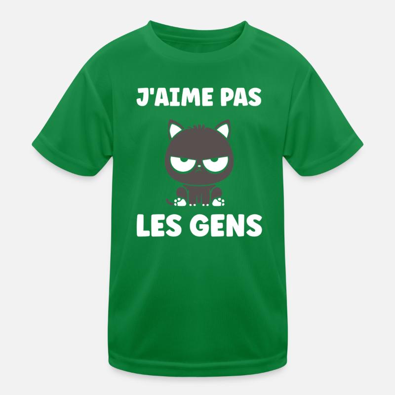 Chat : j aime pas les gens T-shirt sport Enfant