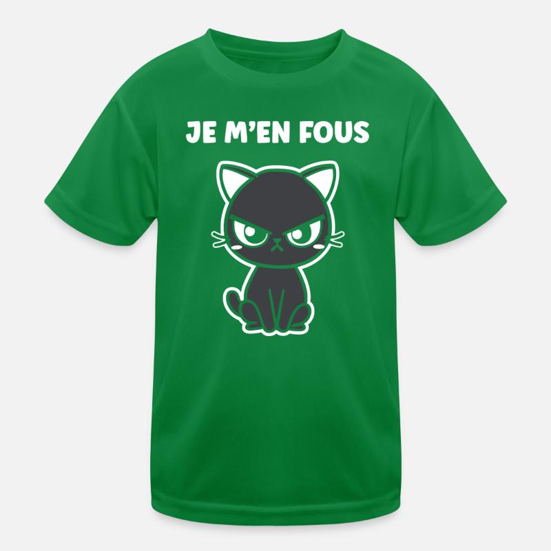 Grumpy black cat Kids Functional T-Shirt
