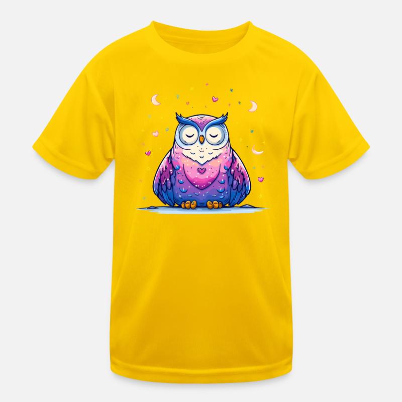 Mondschein Eulenliebe Kinder Funktions-T-Shirt