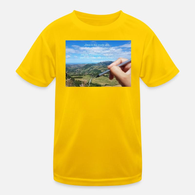 Paysage de citation de la création céleste T-shirt sport Enfant