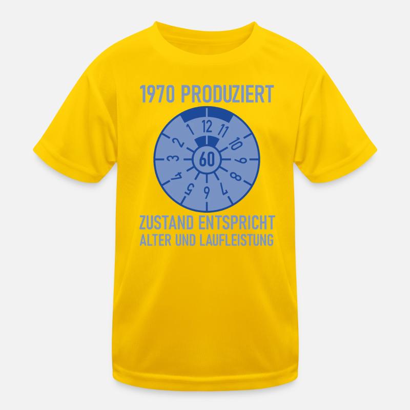 1970 Geboren 60. Geburtstag Auto Tuning Kinder Funktions-T-Shirt