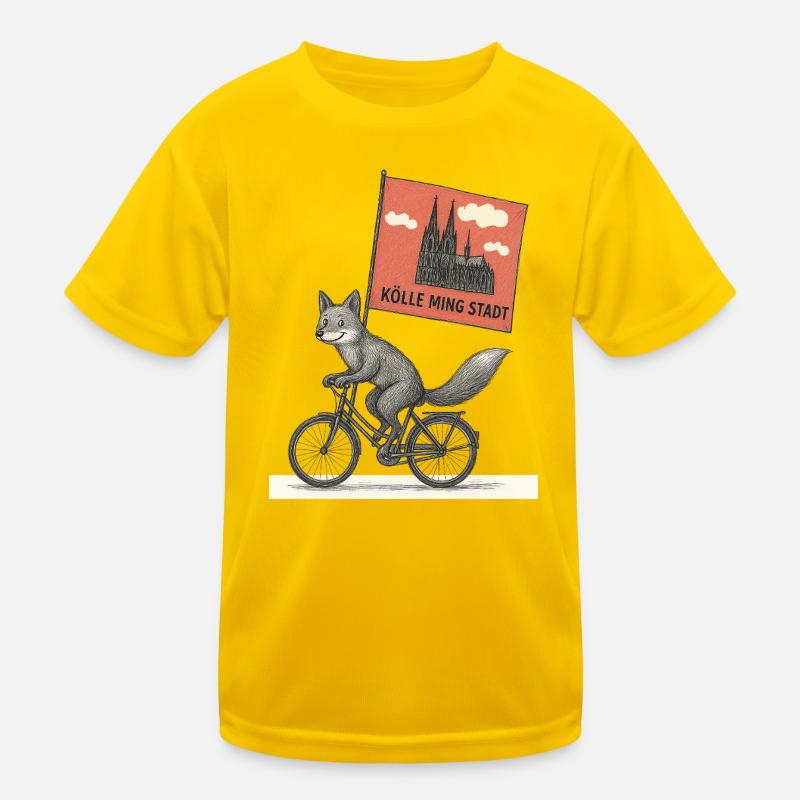 Cologne Fox on Bicycle Kids Functional T-Shirt