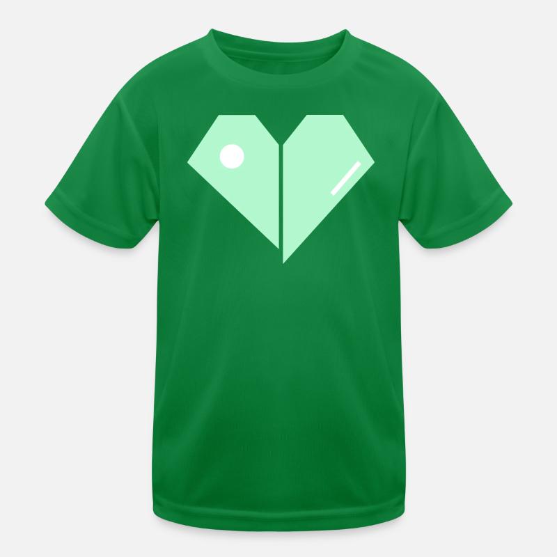 Mint Heart Split Minimaliste T-shirt sport Enfant