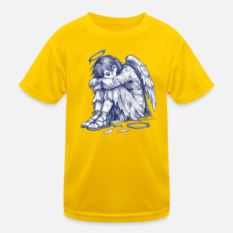 Ange triste | Dessin peint à la main T-shirt sport Enfant