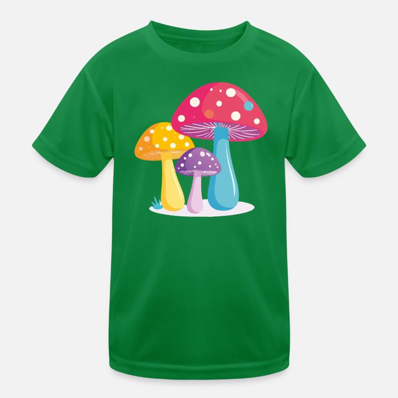 Illustration colorée du trio de champignons Graphique de champignons colorés T-shirt sport Enfant