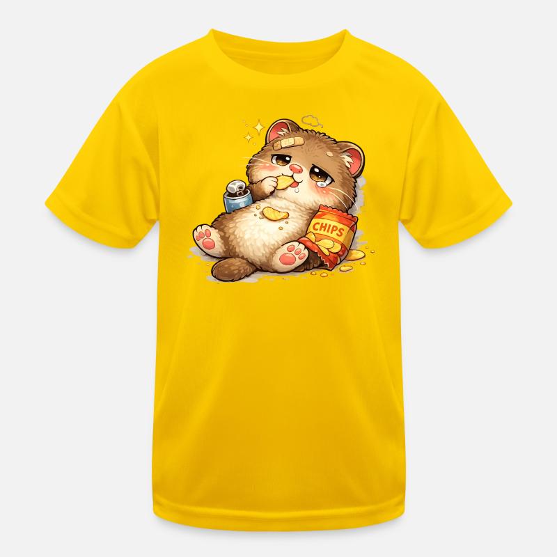 Cookie-loving cat Kids Functional T-Shirt