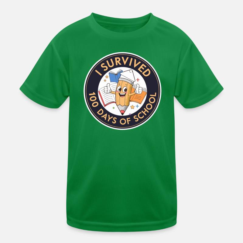 Survived 100 days of school Kids Functional T-Shirt
