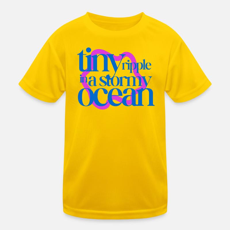 Tiny ripple in a stormy ocean (pink background) Kinder Funktions-T-Shirt
