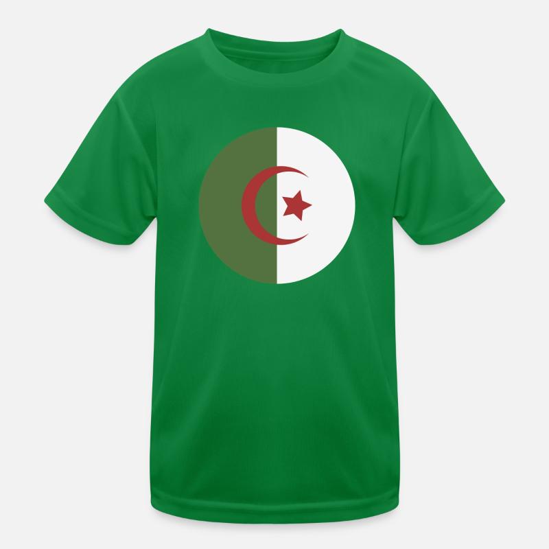 Drapeau rond d’Algérie T-shirt sport Enfant