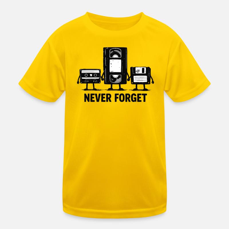 Never Forget Retro Tech Kids Functional T-Shirt