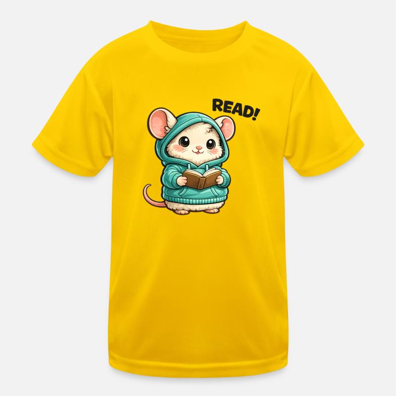 Souris en lecture en sweat à capuche T-shirt sport Enfant