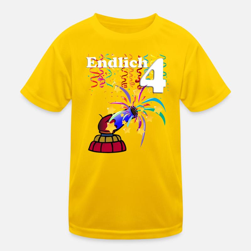 Enfin, 4e - 4e anniversaire avec confettis T-shirt sport Enfant