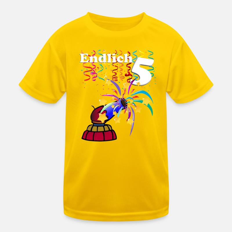 Enfin, 5 - 5e anniversaire avec confettis T-shirt sport Enfant