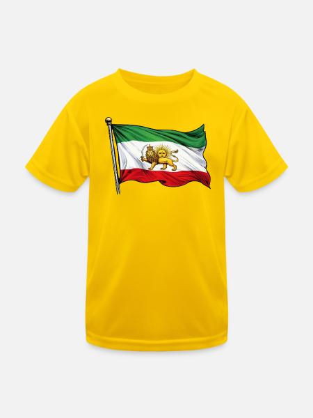 Persia Flag - Kids Functional T-Shirt - egg yellow - Front