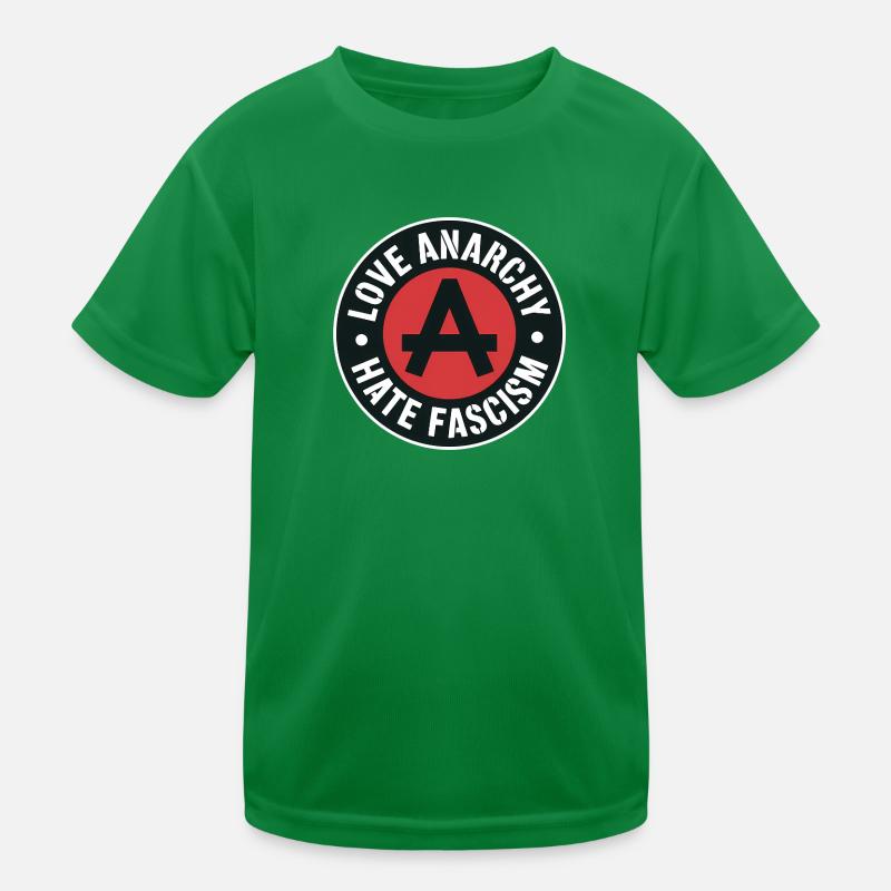 Love Anarchy, hate Fascism - Antifascist Merch Kids Functional T-Shirt
