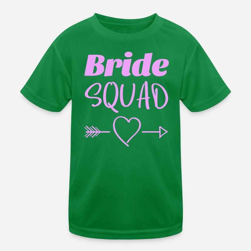 Bride Squad Herz Pfeile Design Kinder Funktions-T-Shirt