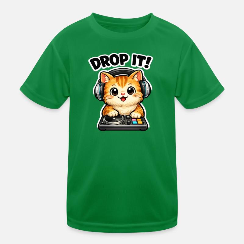 Drop It DJ-Katze Kinder Funktions-T-Shirt