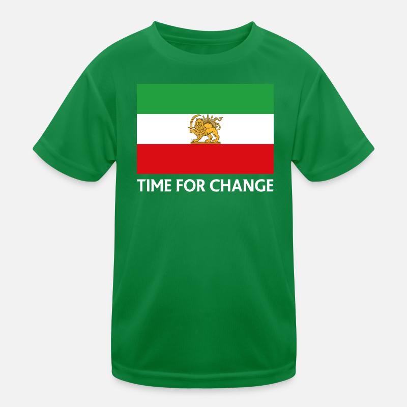Time for Change Iran Flag Kids Functional T-Shirt
