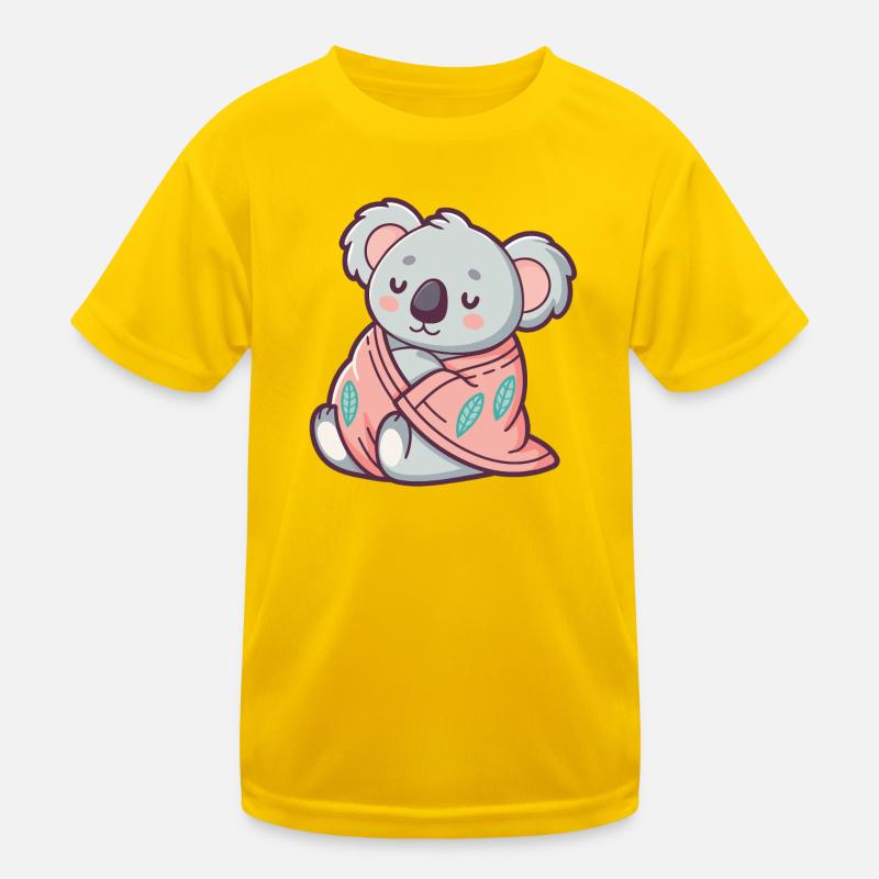 Koala câlin enveloppé dans une couverture rose T-shirt sport Enfant