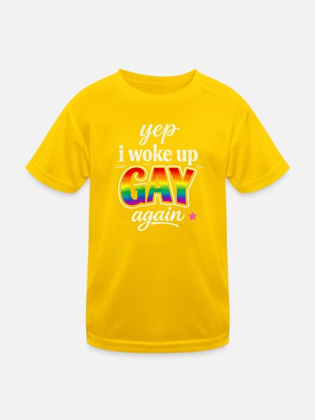 Rainbow GAY – Aufgewacht Shirt - Kinder Funktions-T-Shirt - Eigelb