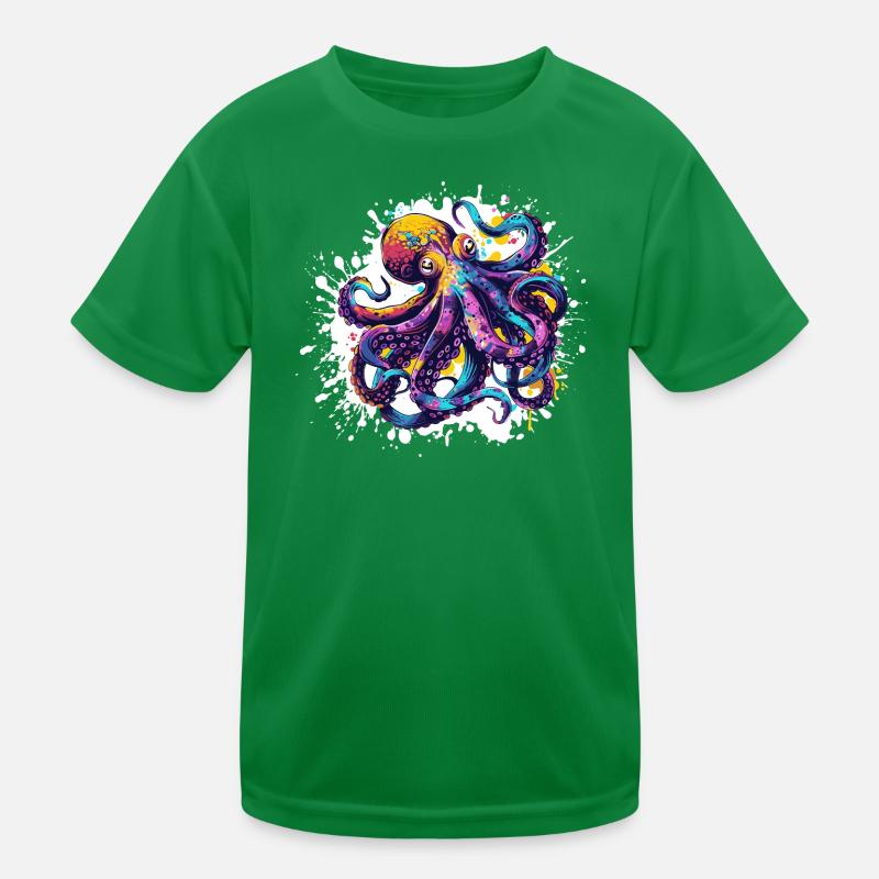 Explosion de couleurs de calmar néon T-shirt sport Enfant