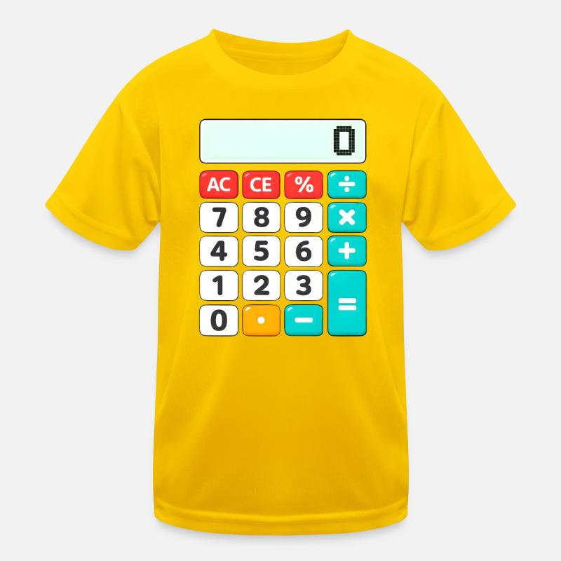 Retro Color-Block Calculator Kids Functional T-Shirt