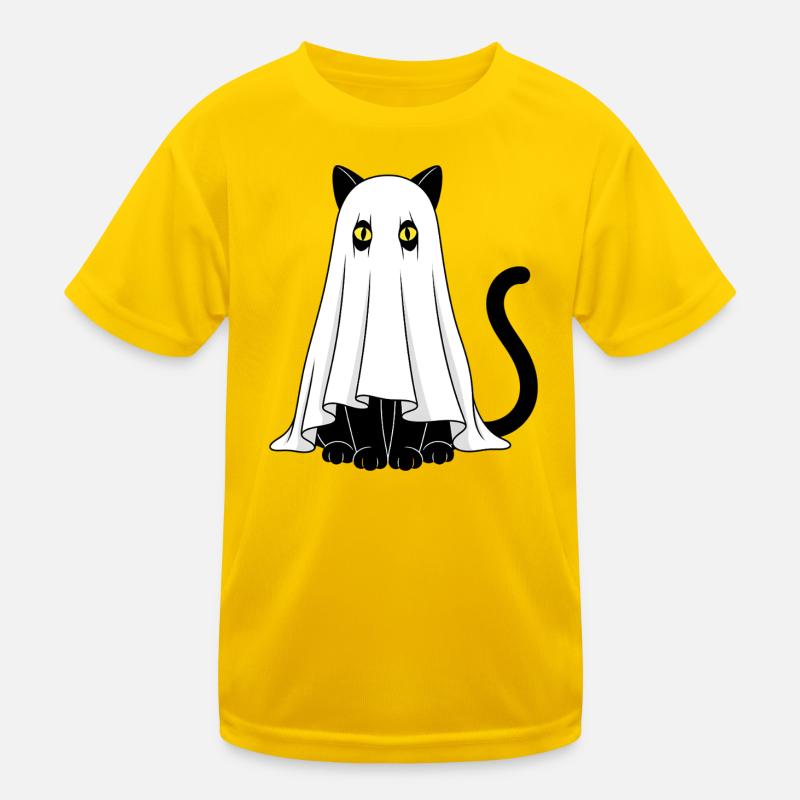 Ghost Cat Veil Ghost Kids Functional T-Shirt