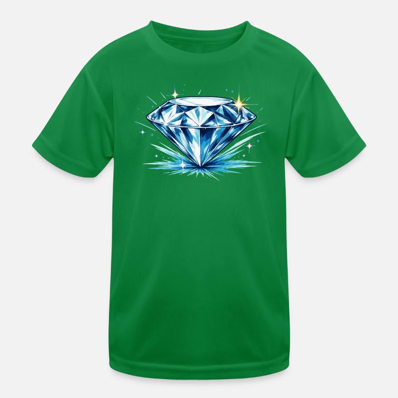 Eisblauer Diamant Kinder Funktions-T-Shirt