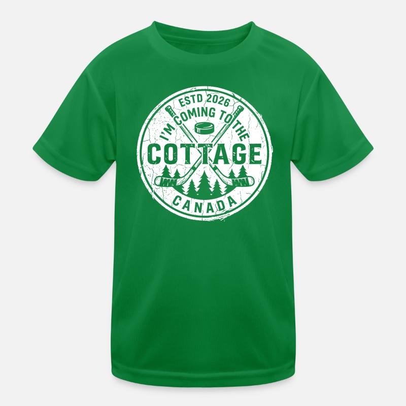 Rustic Cottage Canada Hockey Estd 2026 Design Kids Functional T-Shirt