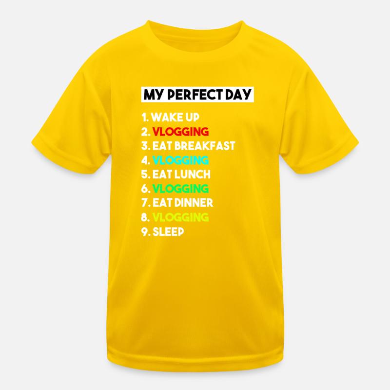 Mein perfekter Tag Vlogging-Zeitplan – Creator-Kunst Kinder Funktions-T-Shirt
