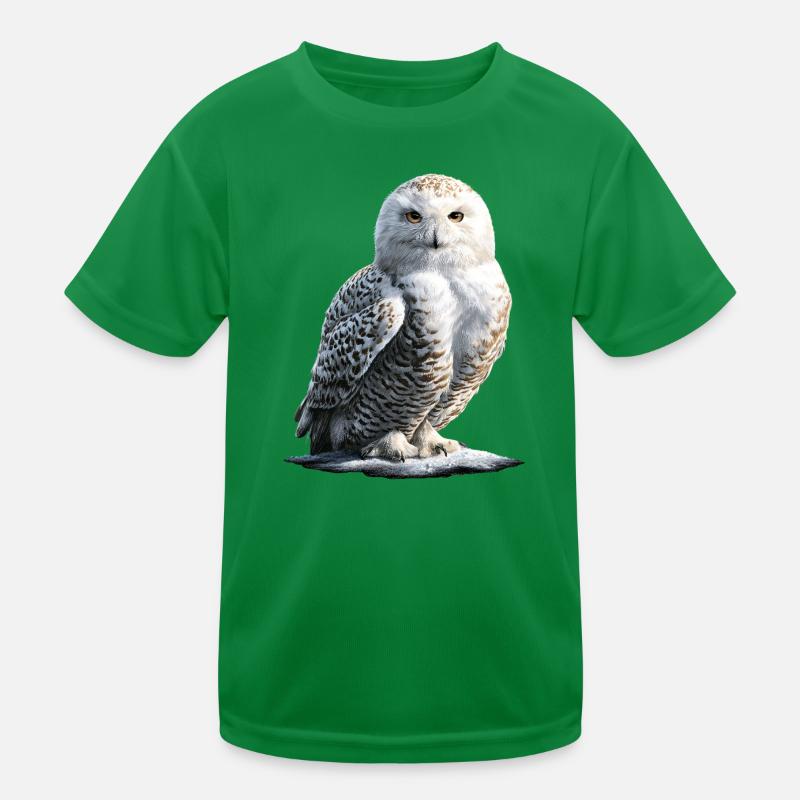 Schneeeule Weiße Eule Kauz Uhu Owl Schnee Eulen Kinder Funktions-T-Shirt