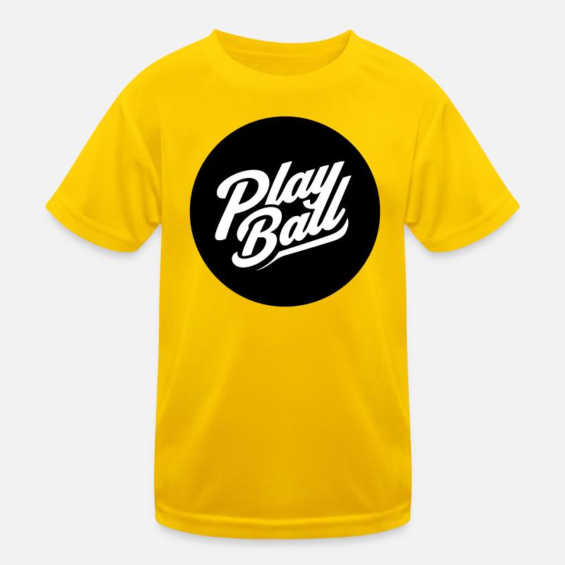 Play Ball Vintage Script Kids Functional T-Shirt